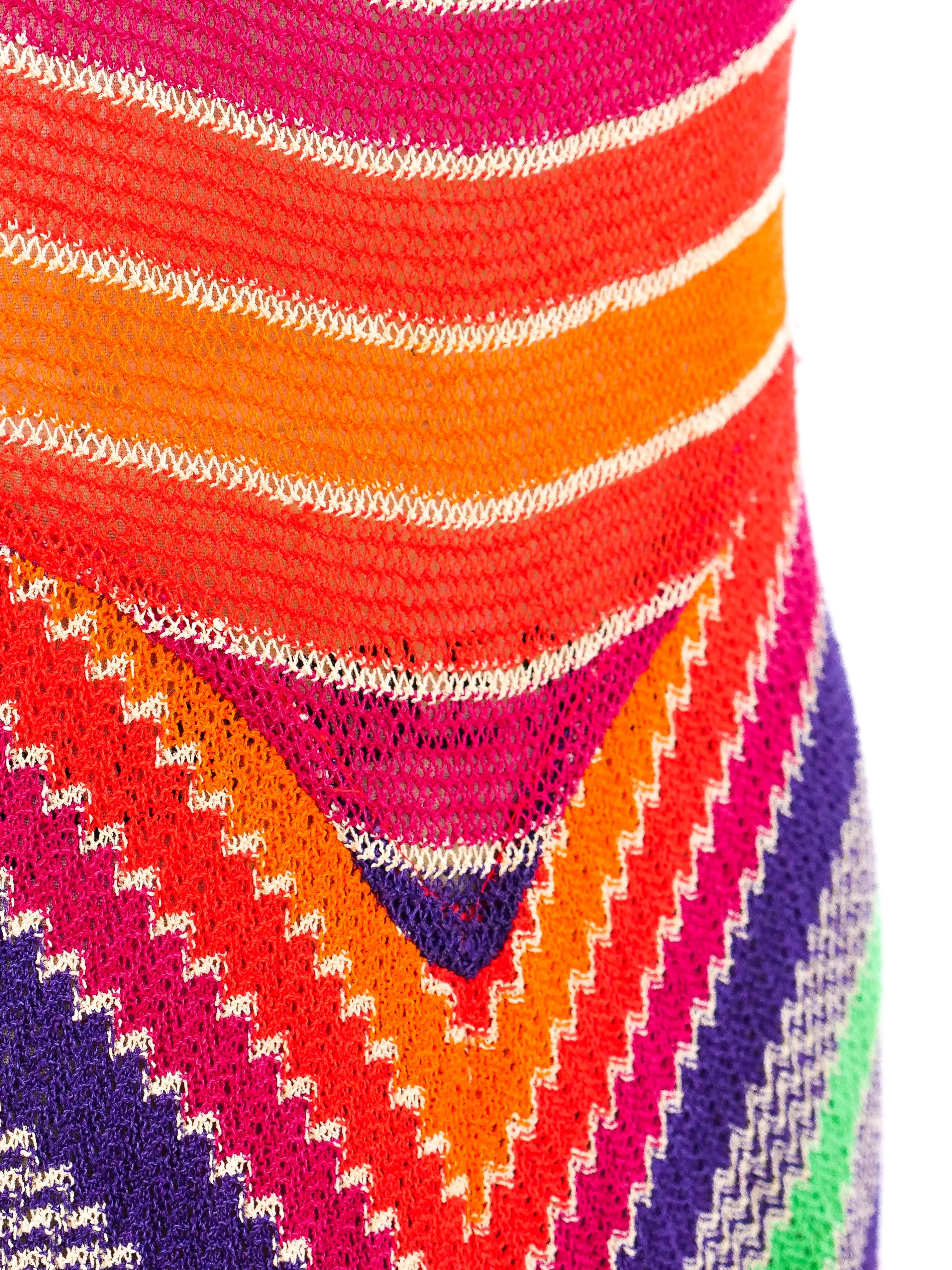 1970's Missoni Rainbow Knit Halter Dress