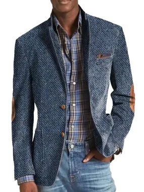 【24-hour shipping】Vintage Herringbone Suede 3-Pocket Casual Blazer