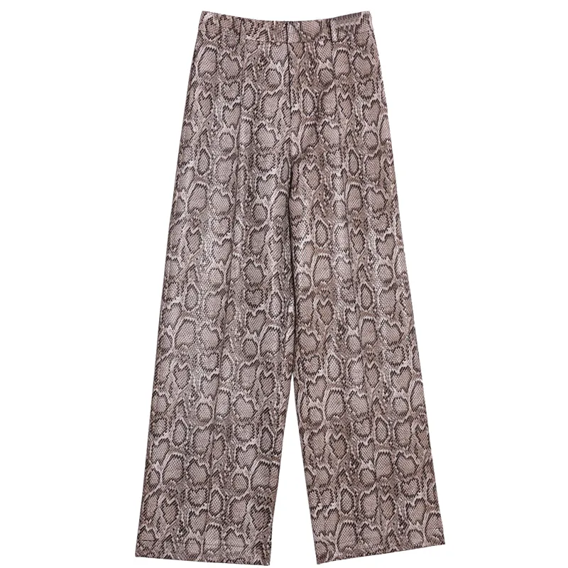 8GIRLS DESIGN SNAKE PRINT WIDE LEG TROUSERS