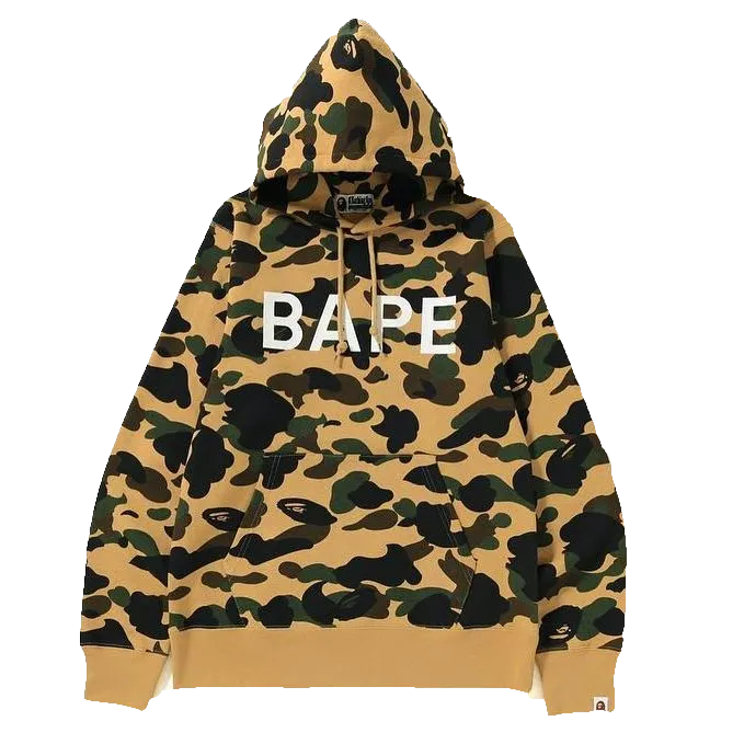 A Bathing Ape 1st Camo Bape Pullover Hoodie - Yellow Camo