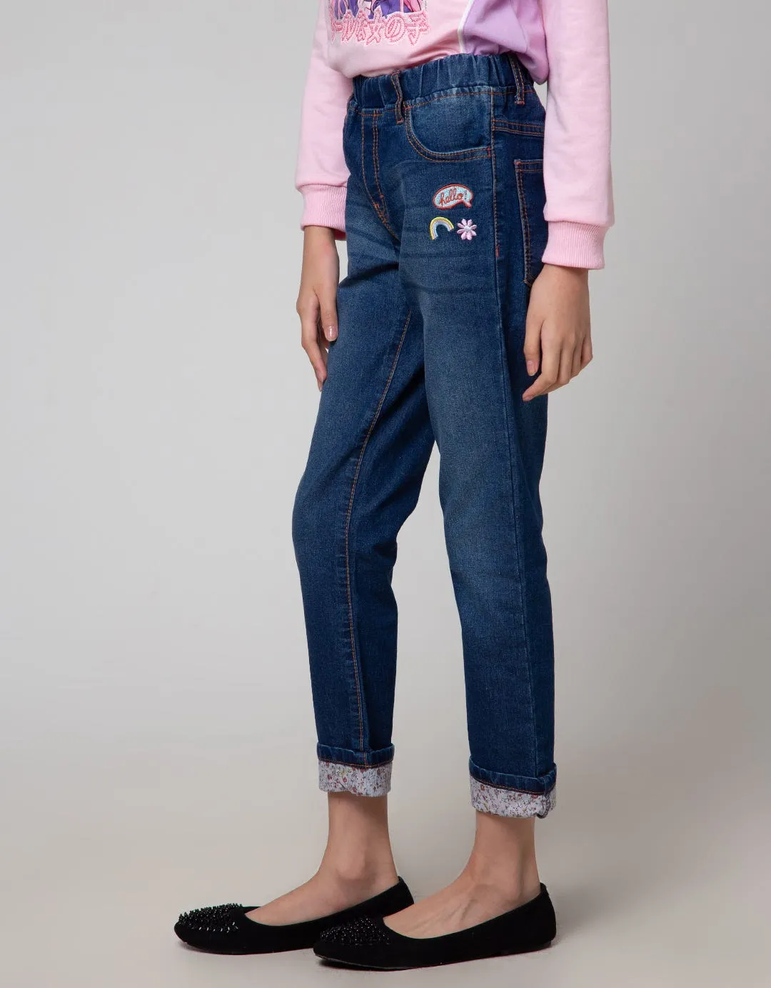 Aero Denim Long Pants Bordir Hello