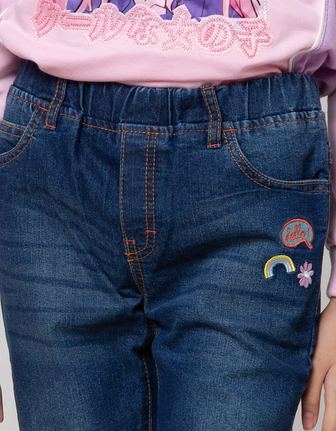 Aero Denim Long Pants Bordir Hello