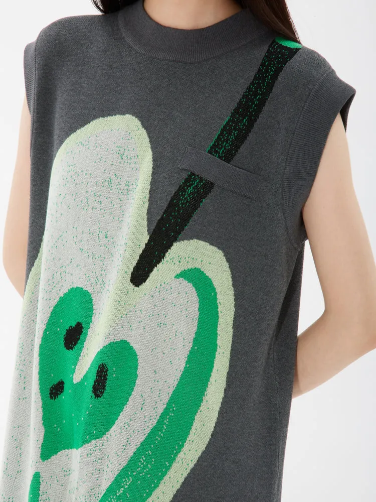 Apple Jacquard Knit Dress