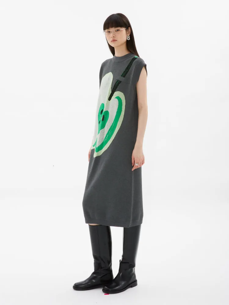 Apple Jacquard Knit Dress
