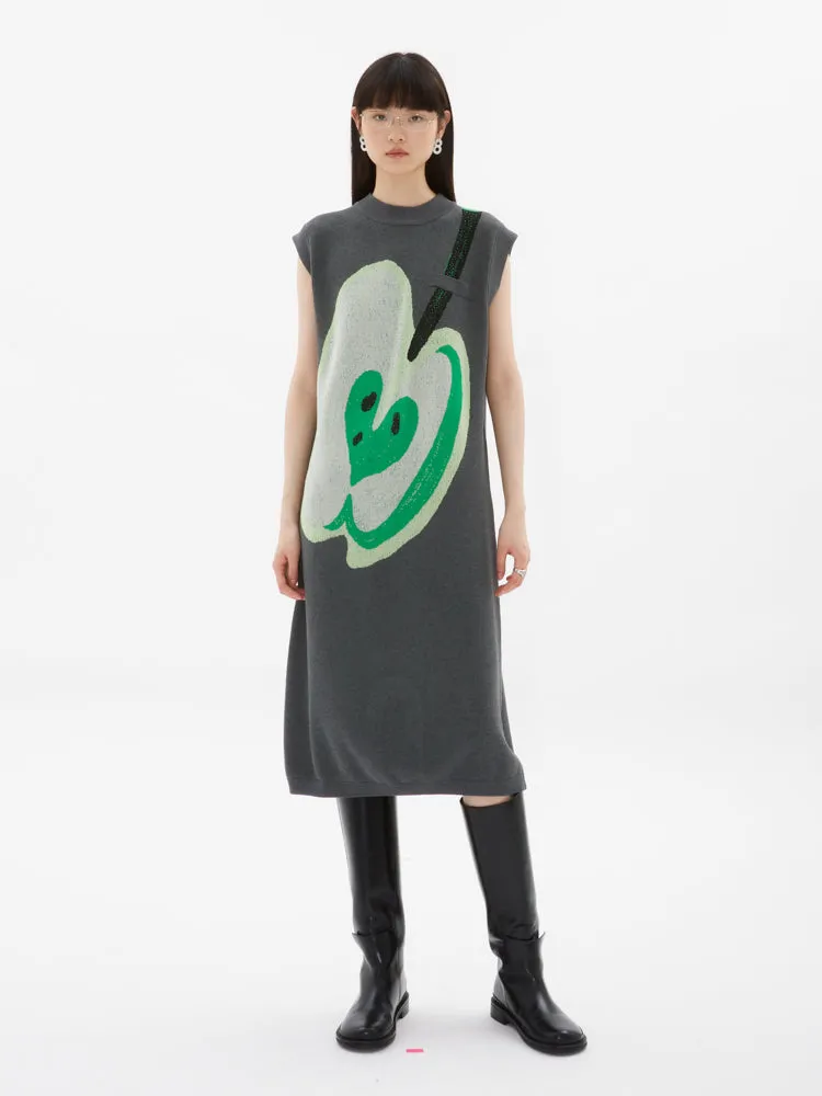 Apple Jacquard Knit Dress