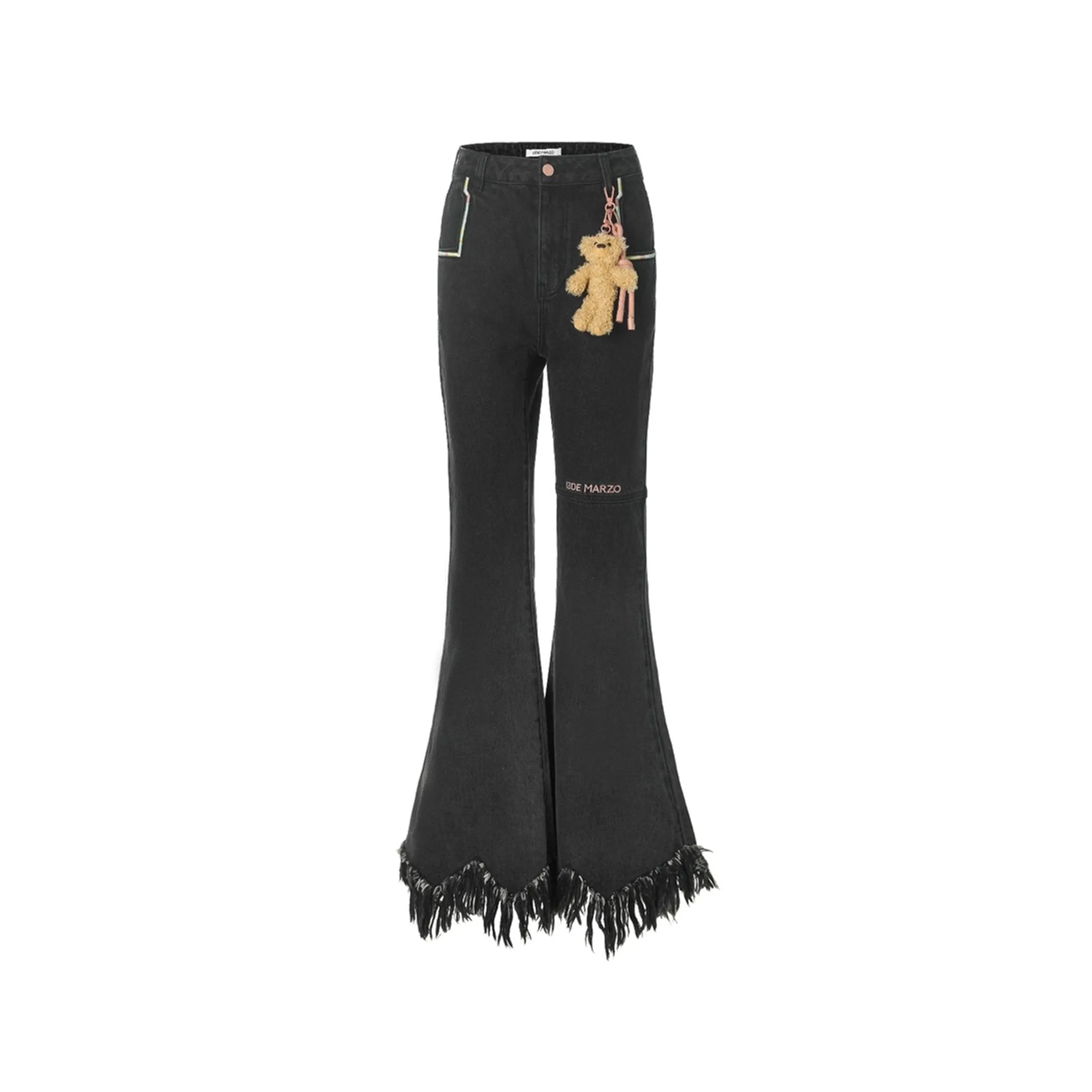Bell Bottom Tassels Jeans Meteorite
