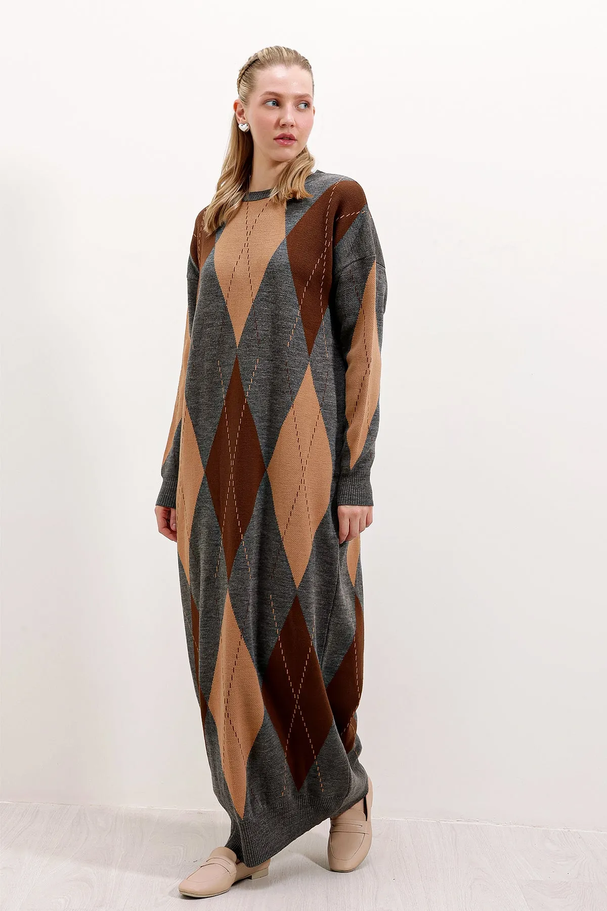 BGD Women Long Knit Dress - Gray - Avondale