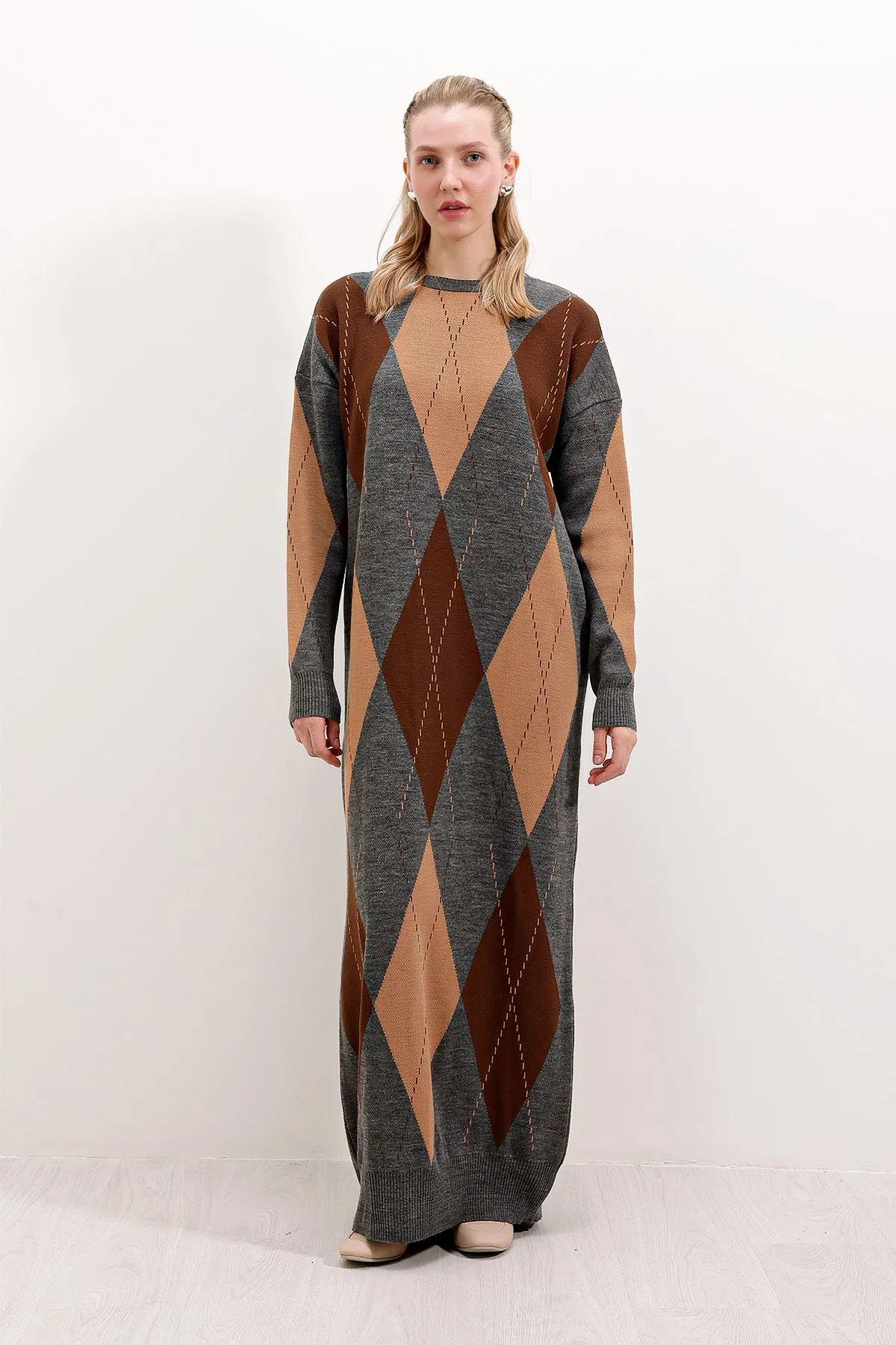 BGD Women Long Knit Dress - Gray - Avondale