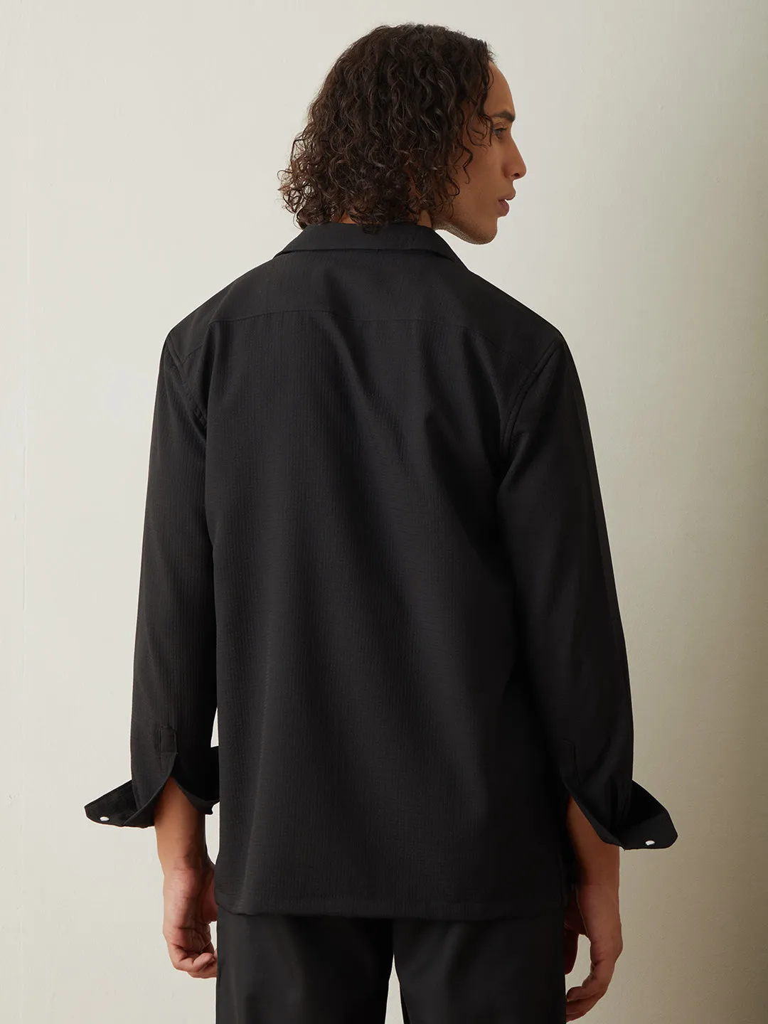 Black Plain Casual Shirt