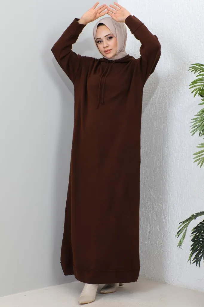 BNG Women Hooded Knit Dress Brown - Clermont