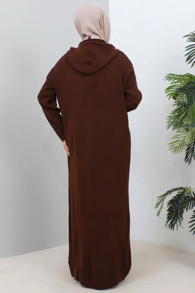 BNG Women Hooded Knit Dress Brown - Clermont
