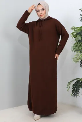 BNG Women Hooded Knit Dress Brown - Clermont