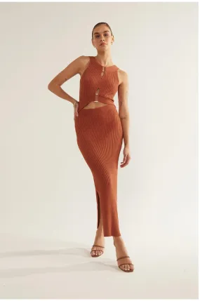 Bond Reversible Knit Midi Dress | Spice