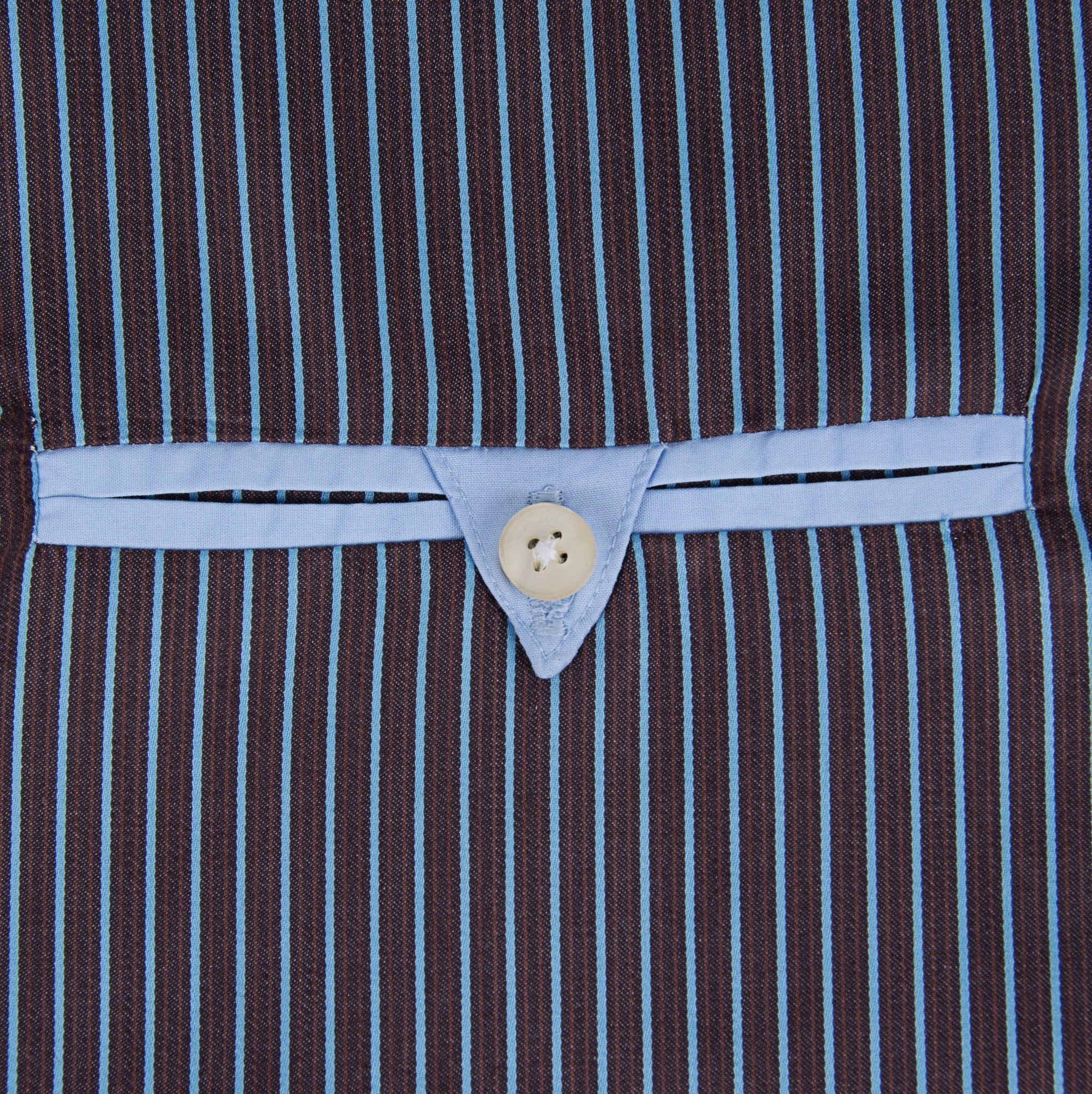Brown & Blue Finest Twill Stripe Men's Shirt