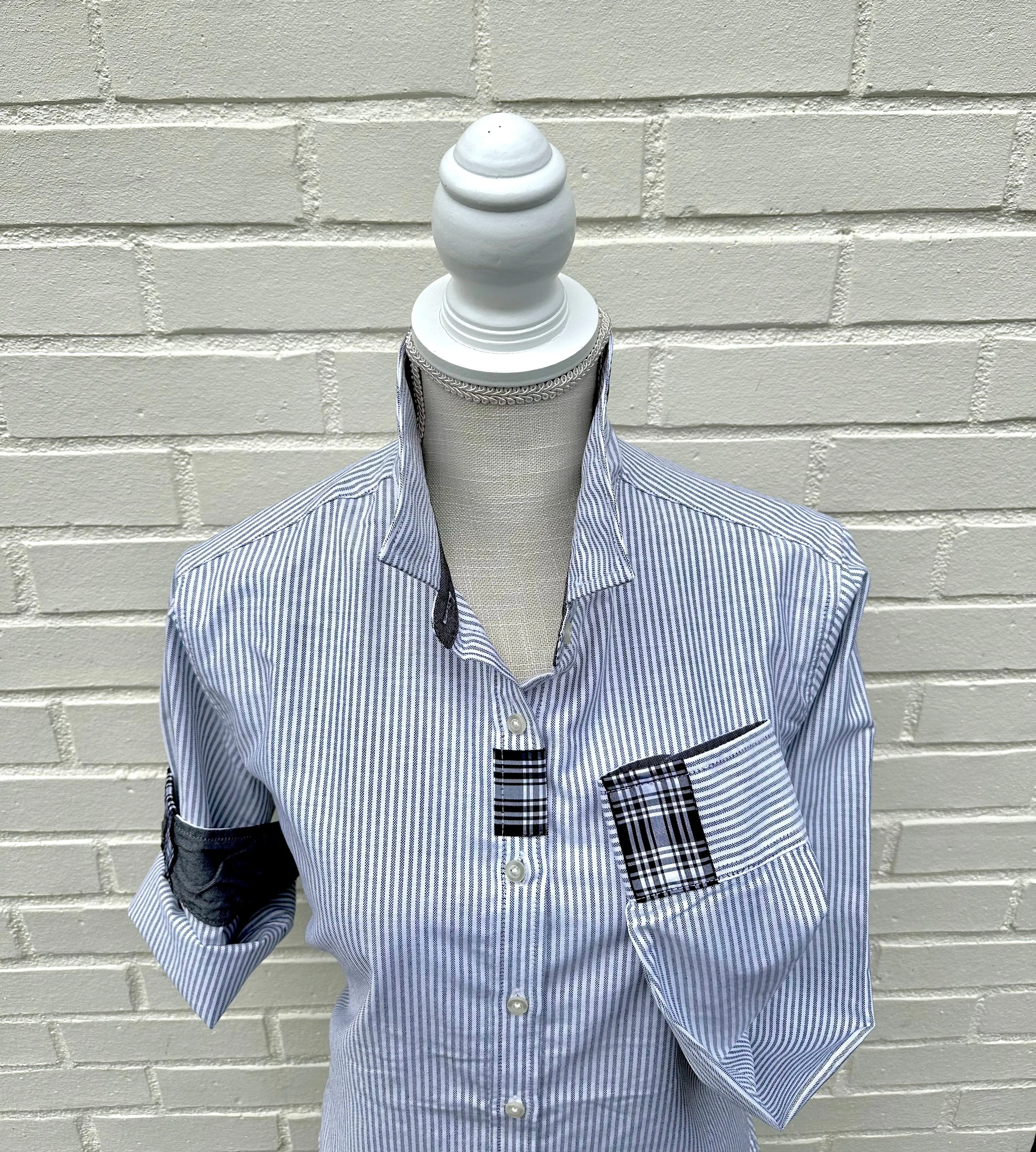 Casie2 Banker Stripe Oxford Shirt (Casie2 17)