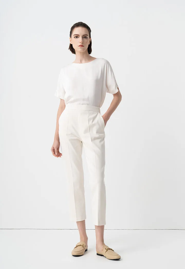Choice Solid Straight Fit Trousers Cream