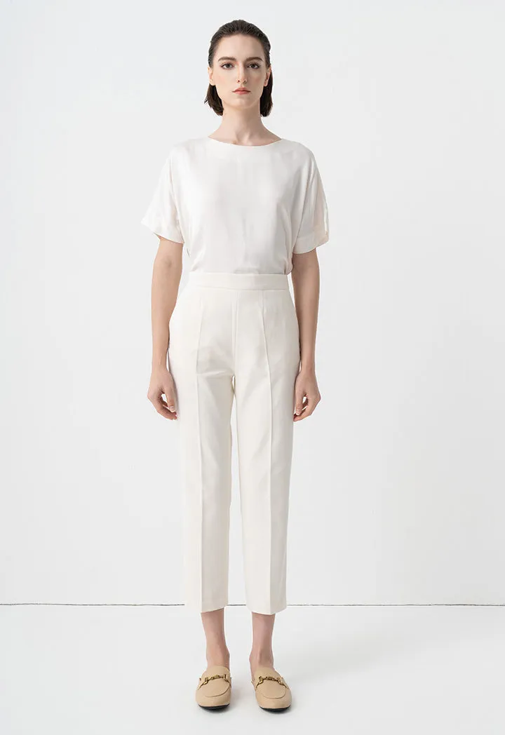 Choice Solid Straight Fit Trousers Cream