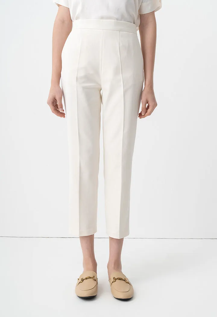 Choice Solid Straight Fit Trousers Cream