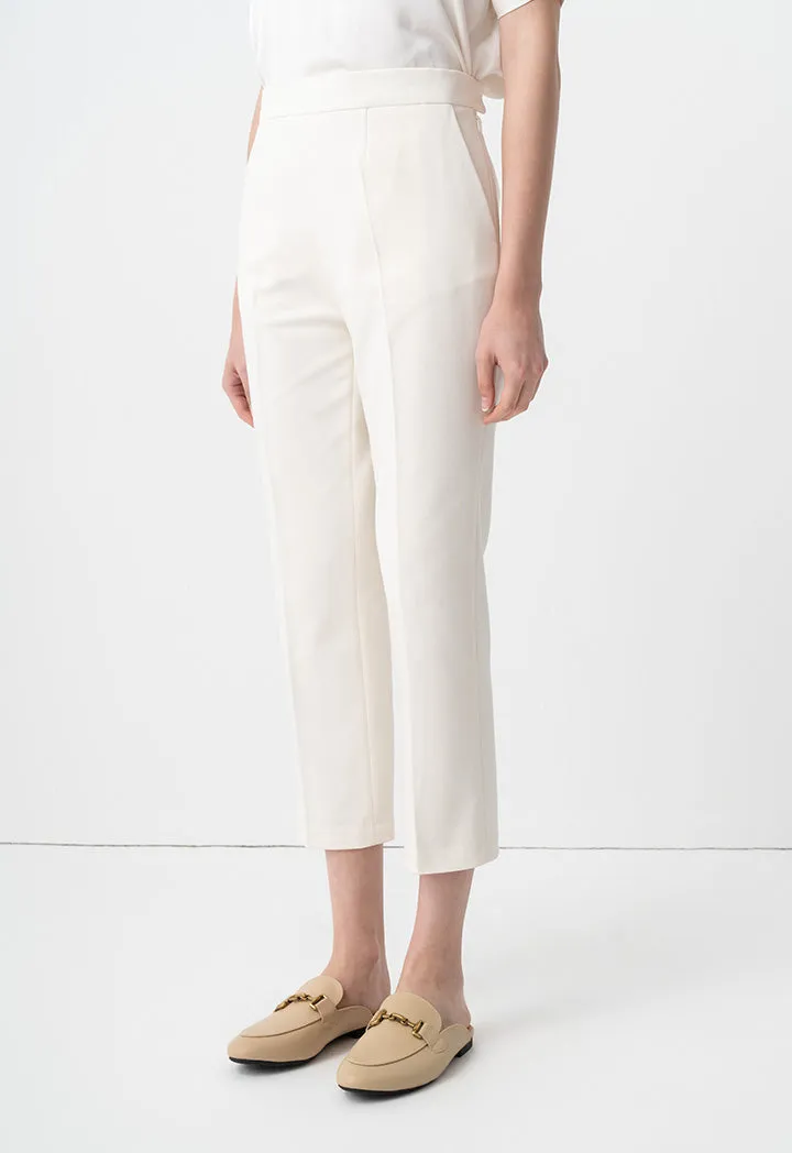 Choice Solid Straight Fit Trousers Cream