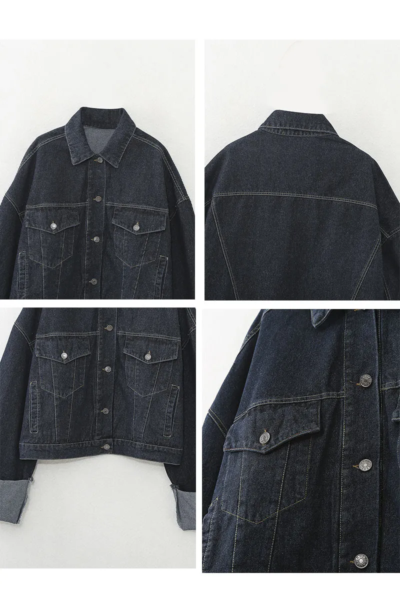 CK655 Fold-Sleeve Pocket Denim Jacket