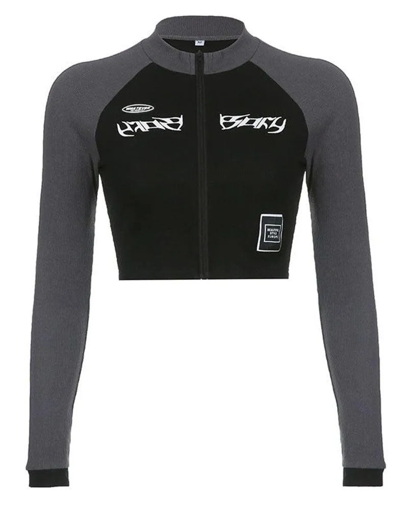Cold Little Heart Contrast Long Sleeve Top