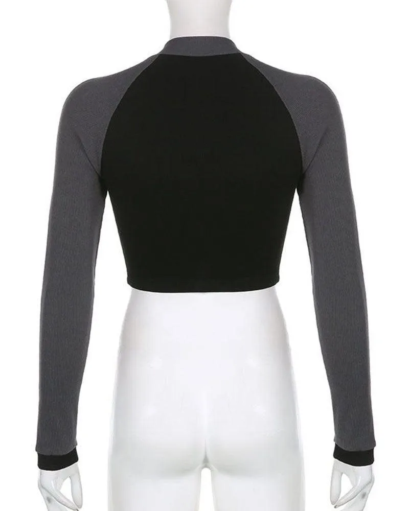 Cold Little Heart Contrast Long Sleeve Top