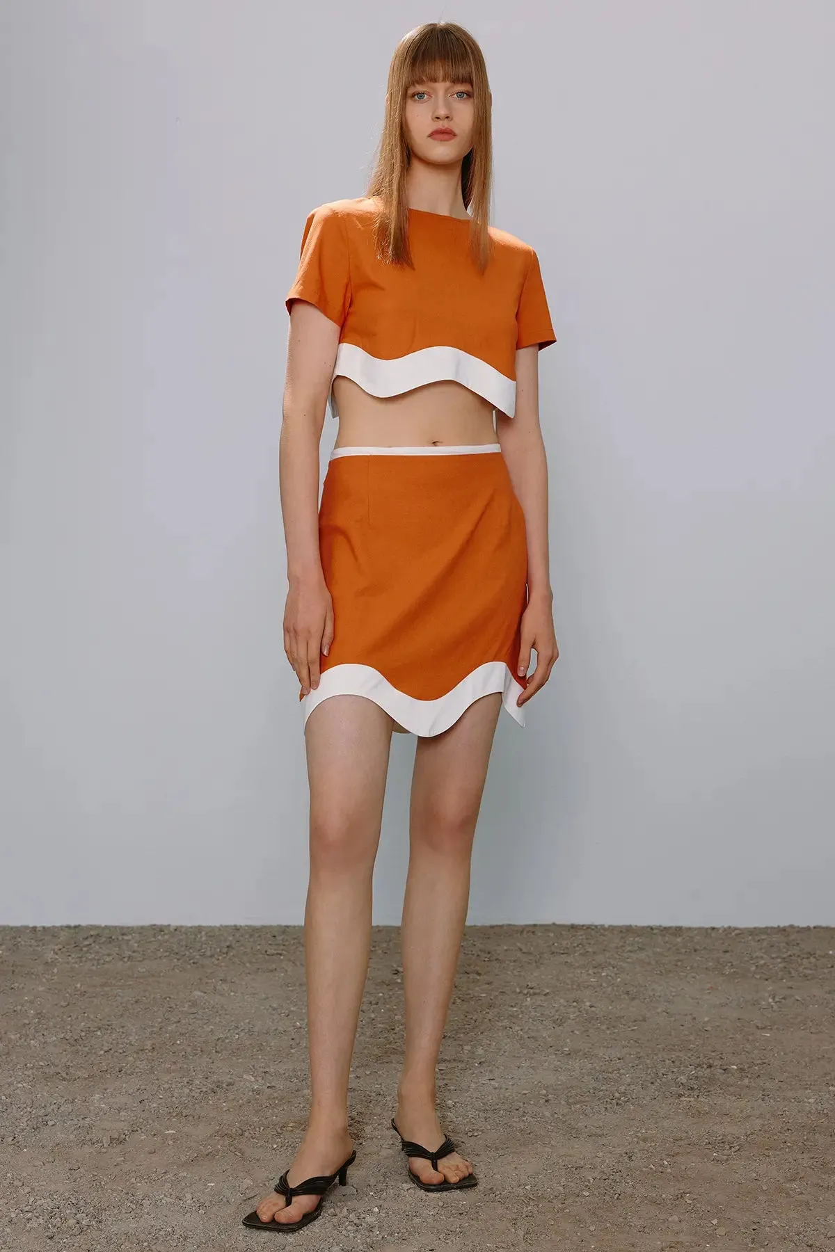 Colorblock Cut Out Crop Tee