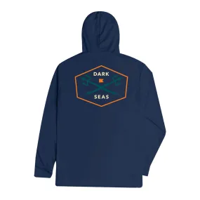 Dark Seas Men's Progressive Uv Hooded Ls T-Shirt Navy T-Shirts