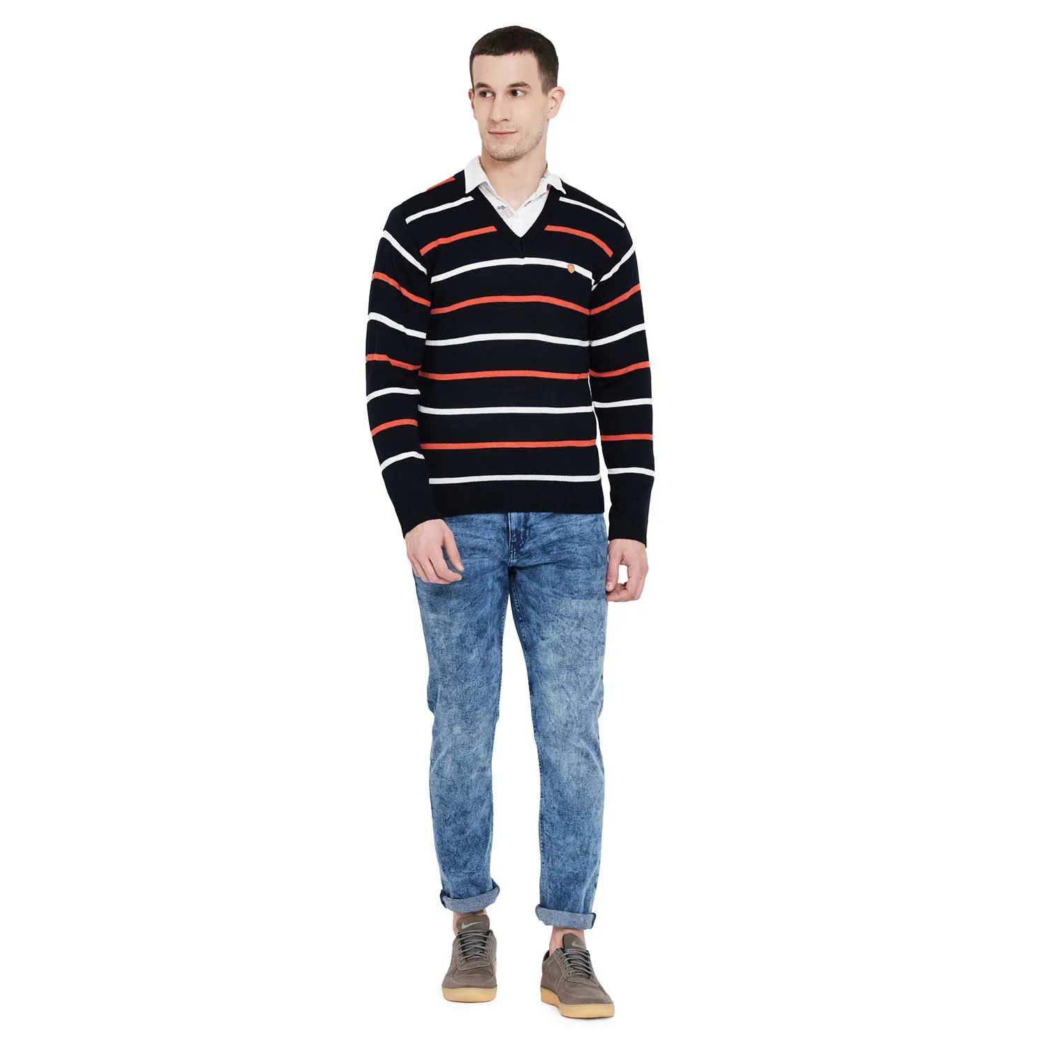 Duke Stardust Men Full Sleeve V-Neck Sweater (WSDS8065)