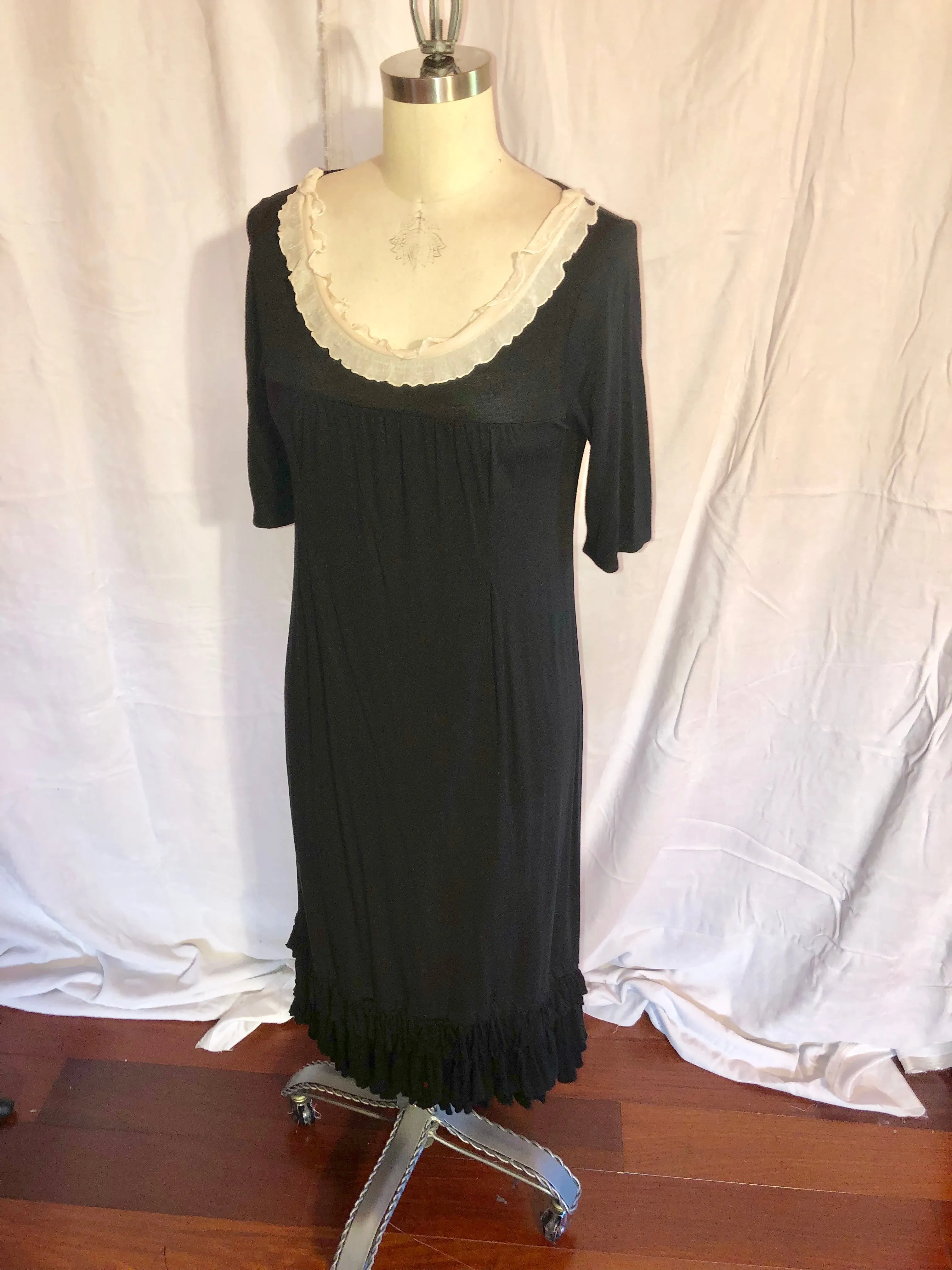 Handmade Black Dress w/Ruffles