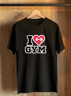 I Love Gym Men Plus Size Black T-Shirt