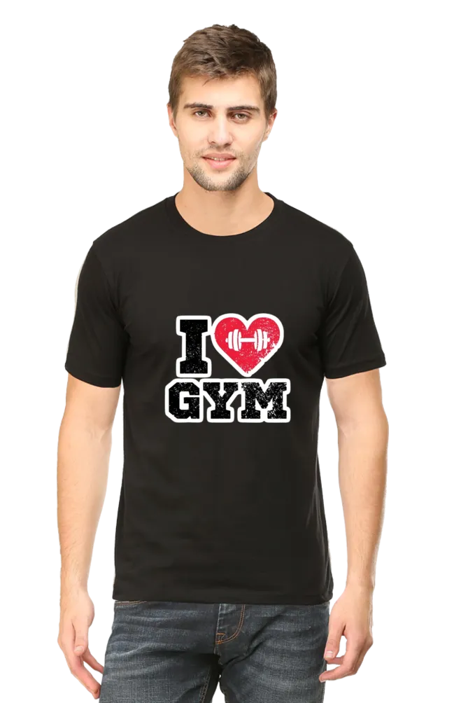 I Love Gym Men Plus Size Black T-Shirt