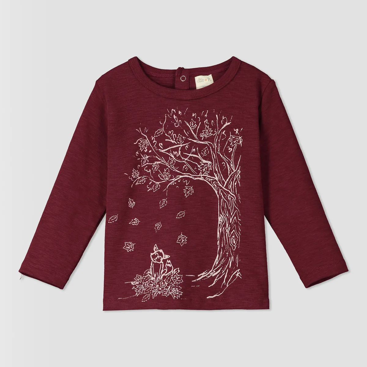 Jago t-shirt in burgundy leaves
