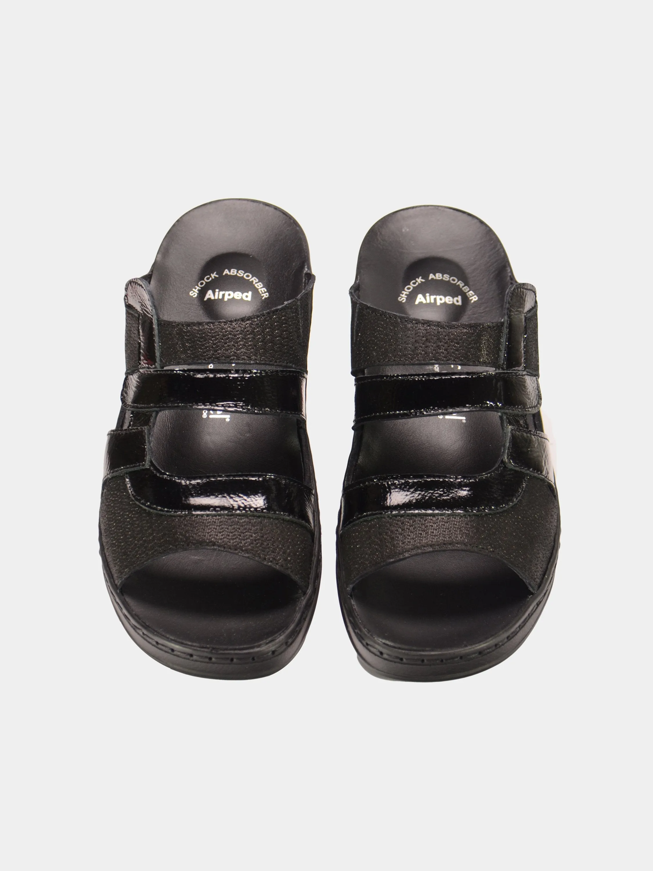 Josef Seibel Women's Patent Strap Slider Leather Sandals