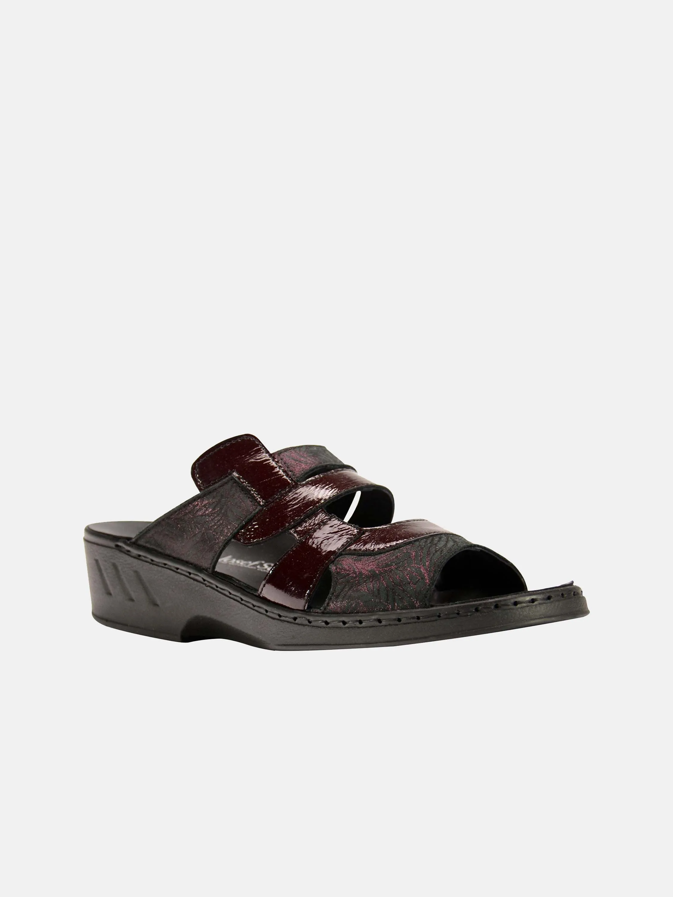 Josef Seibel Women's Patent Strap Slider Leather Sandals