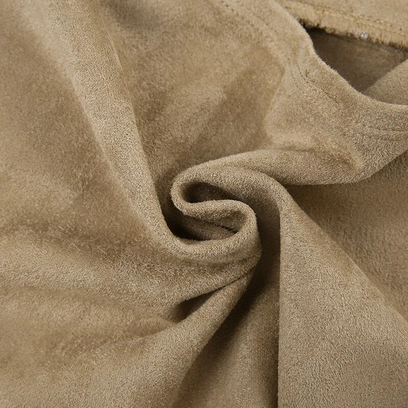 Khaki V Neck Lace Sleeveless Top