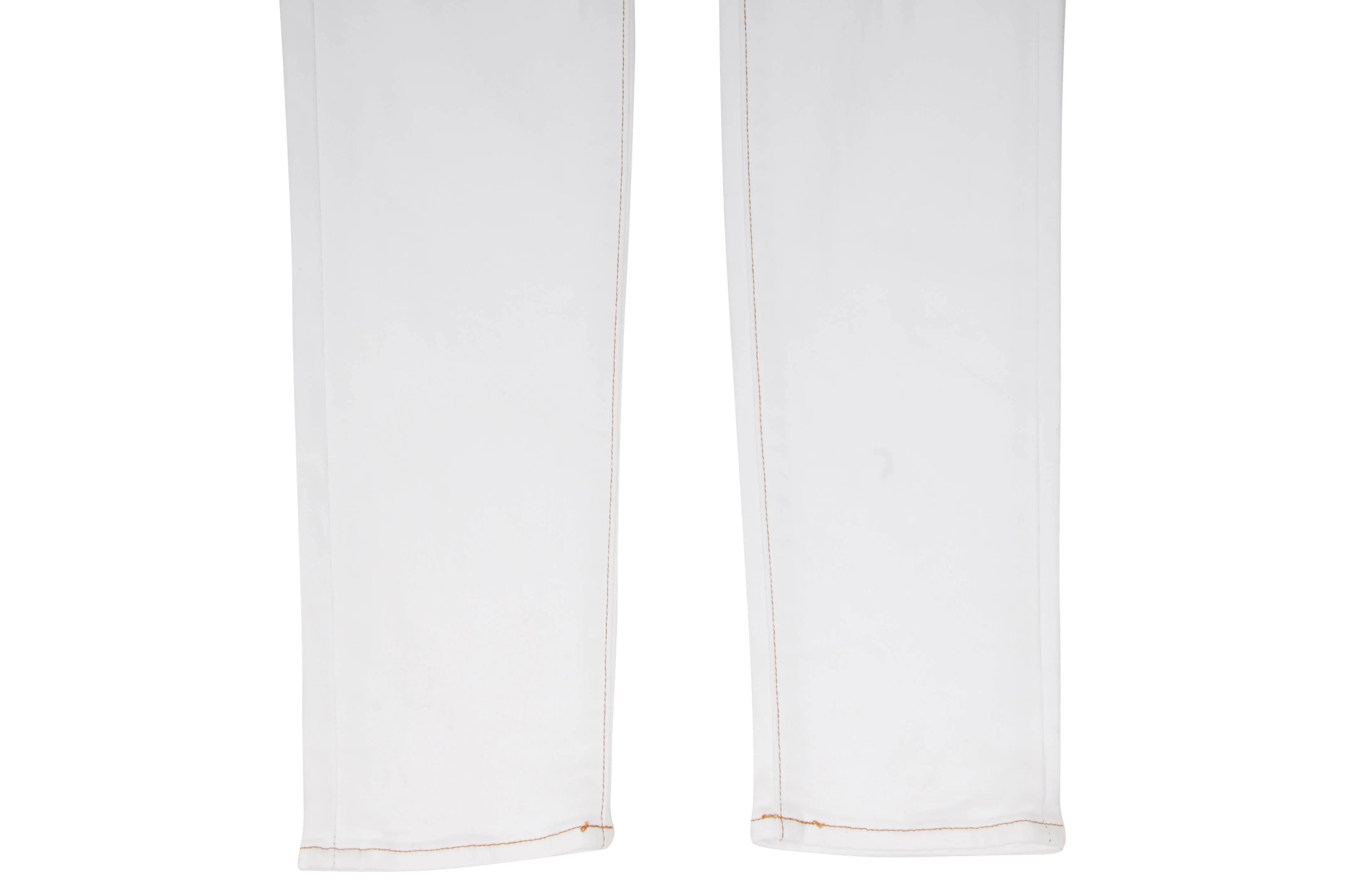 Knee Slash Distressed White Denim Jeans