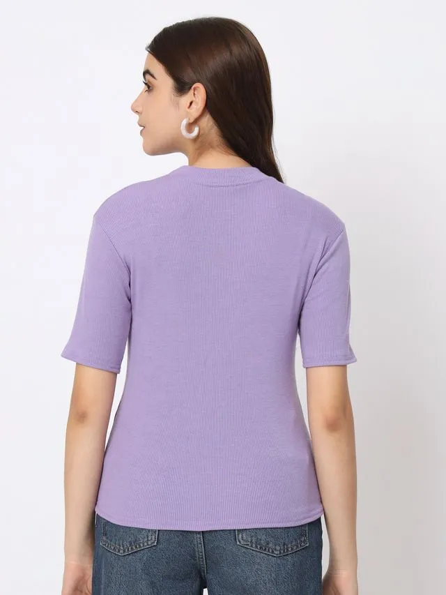 Lavender Solid Regular Top