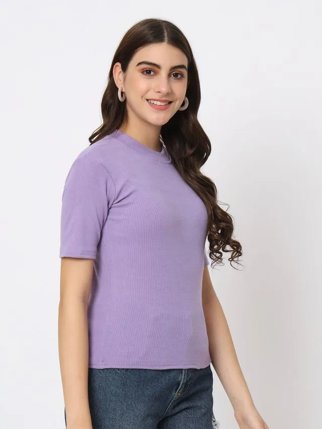 Lavender Solid Regular Top