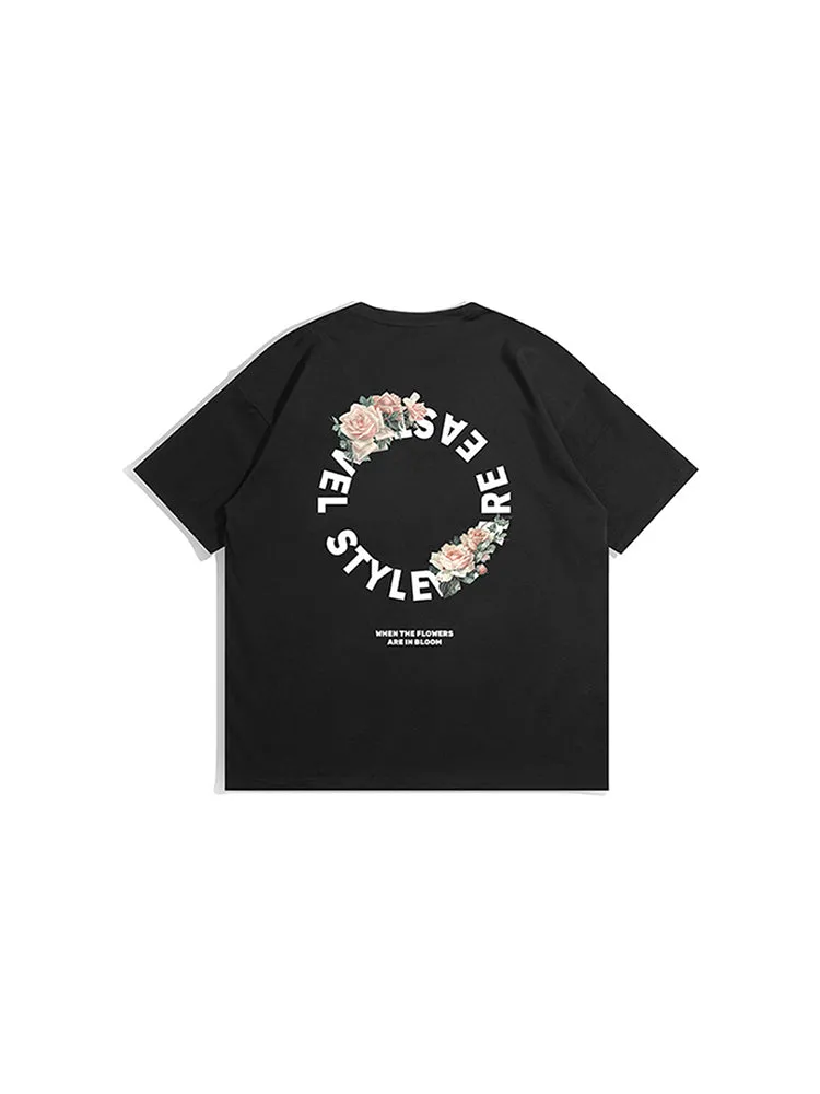 Letters Short Sleeve Loose Oversize Street T-Shirt