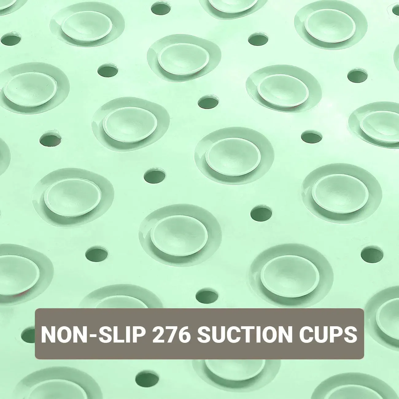 LifeKrafts Experia Anti-Slip with Suction Cup Bath Mat, 88x58cm (Green Color with Soft-Pebble)