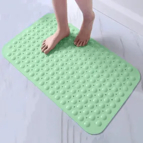 LifeKrafts Experia Anti-Slip with Suction Cup Bath Mat, 88x58cm (Green Color with Soft-Pebble)