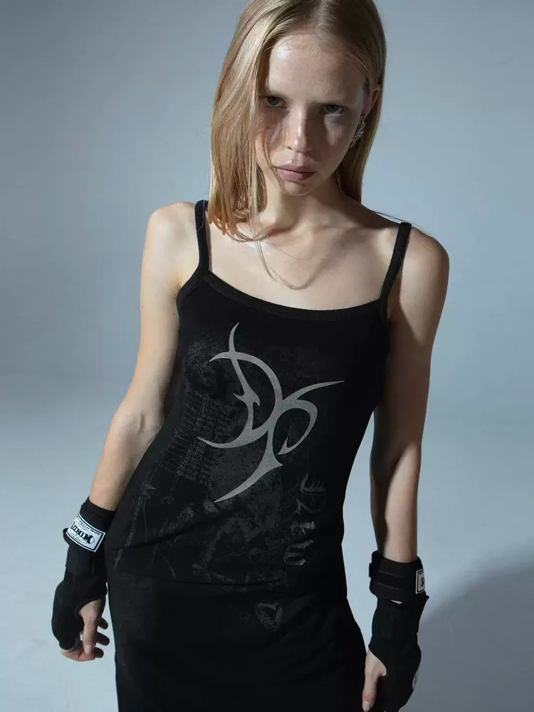 Long Camisole Knit Stretch Punk Dress