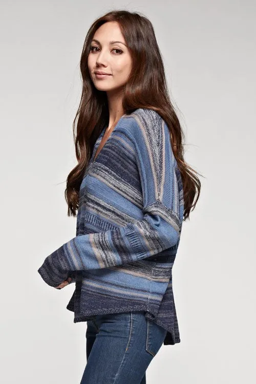 Long Sleeve Baja Stripe Pullover Hoodie