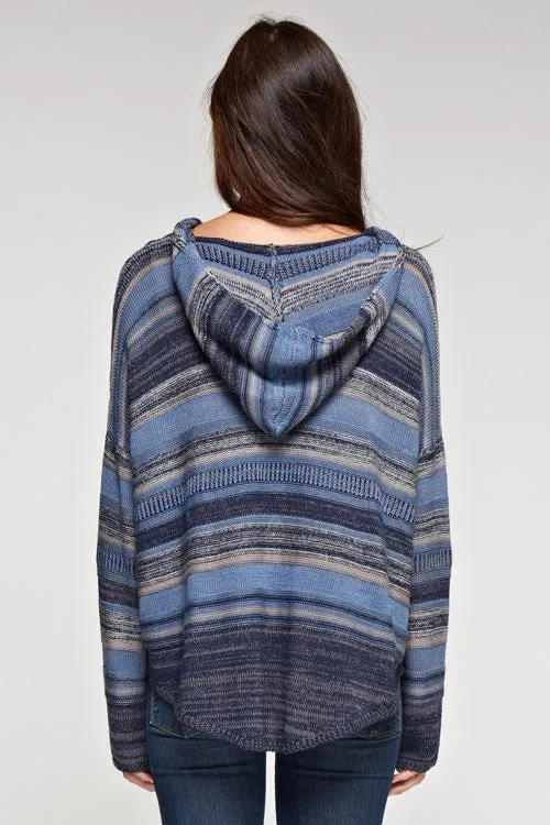 Long Sleeve Baja Stripe Pullover Hoodie