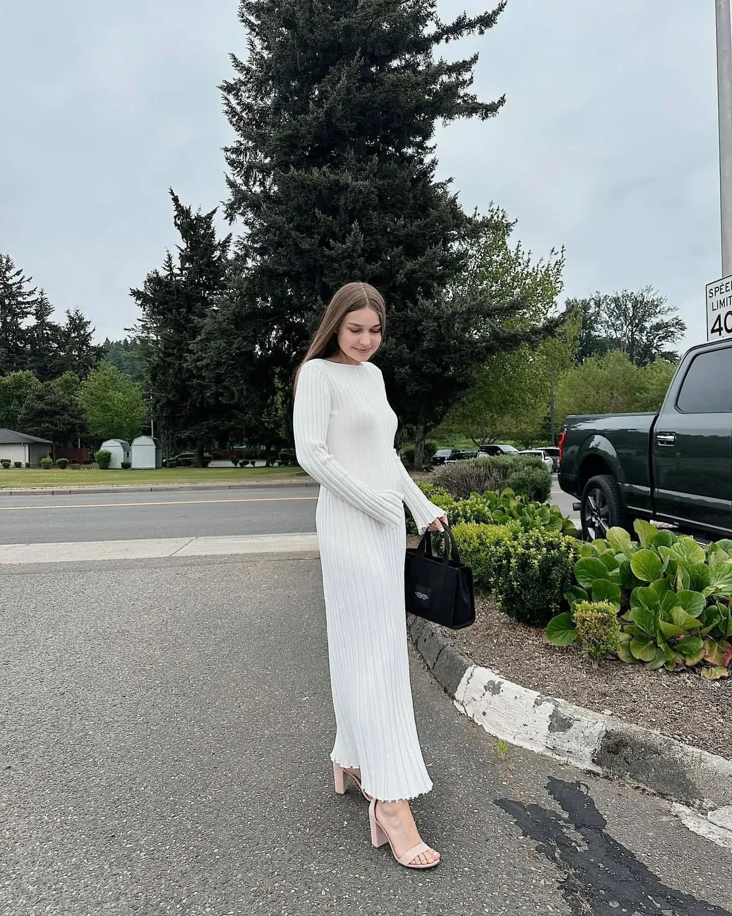 Luna Lace-Up Maxi Knitted Dress