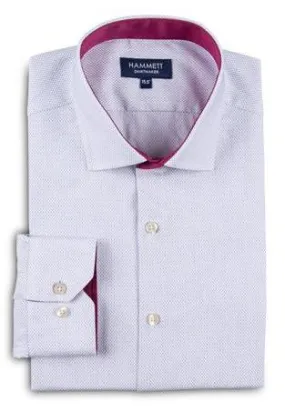 Luxury Fine White Men's Shirt With Designer Contrast Detail