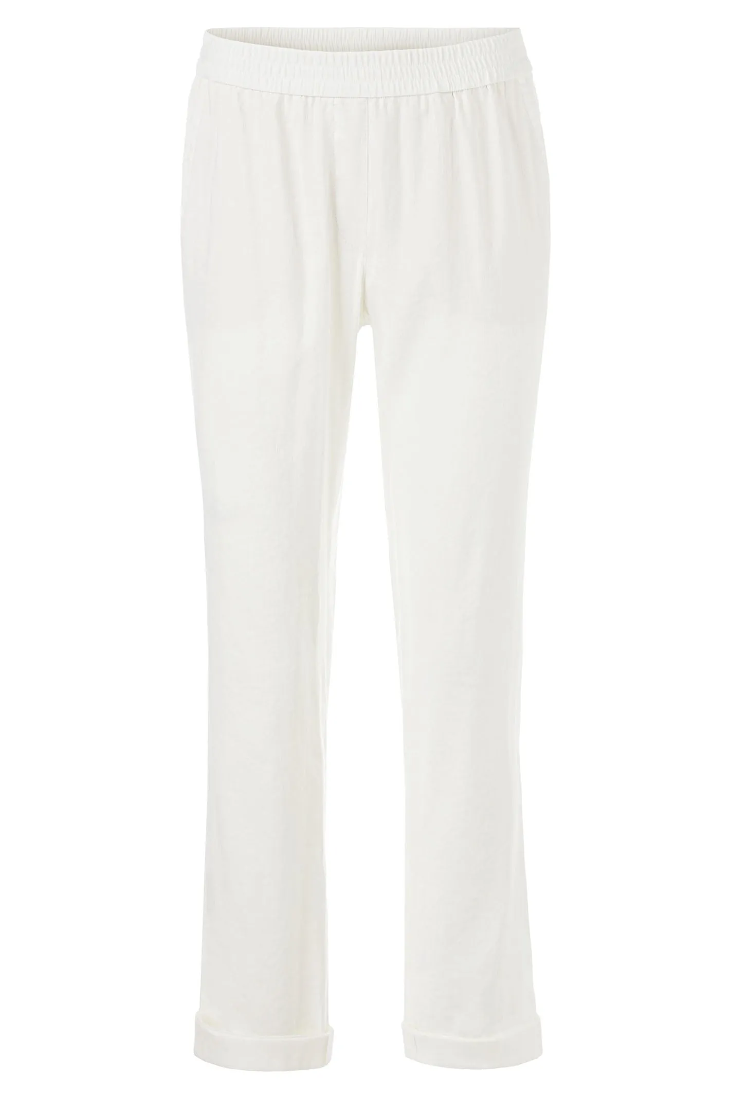 Marc Cain Collections WC 81.59 W47 110 Off White Pull-On Linen Mix Trousers