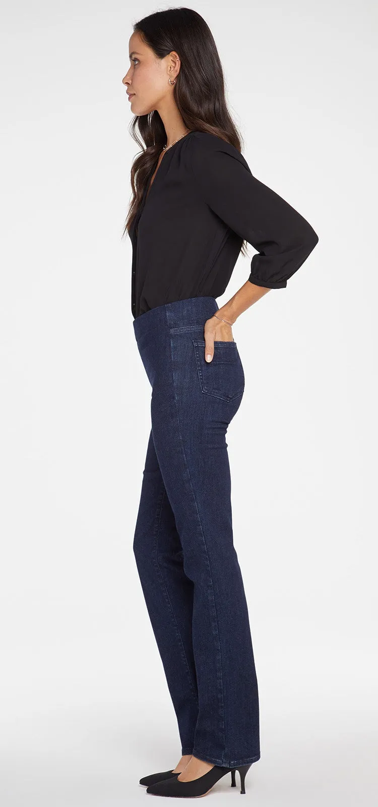 Marilyn Straight Pull-On Jeans Medium Blue SpanSpring™ Denim | Langley