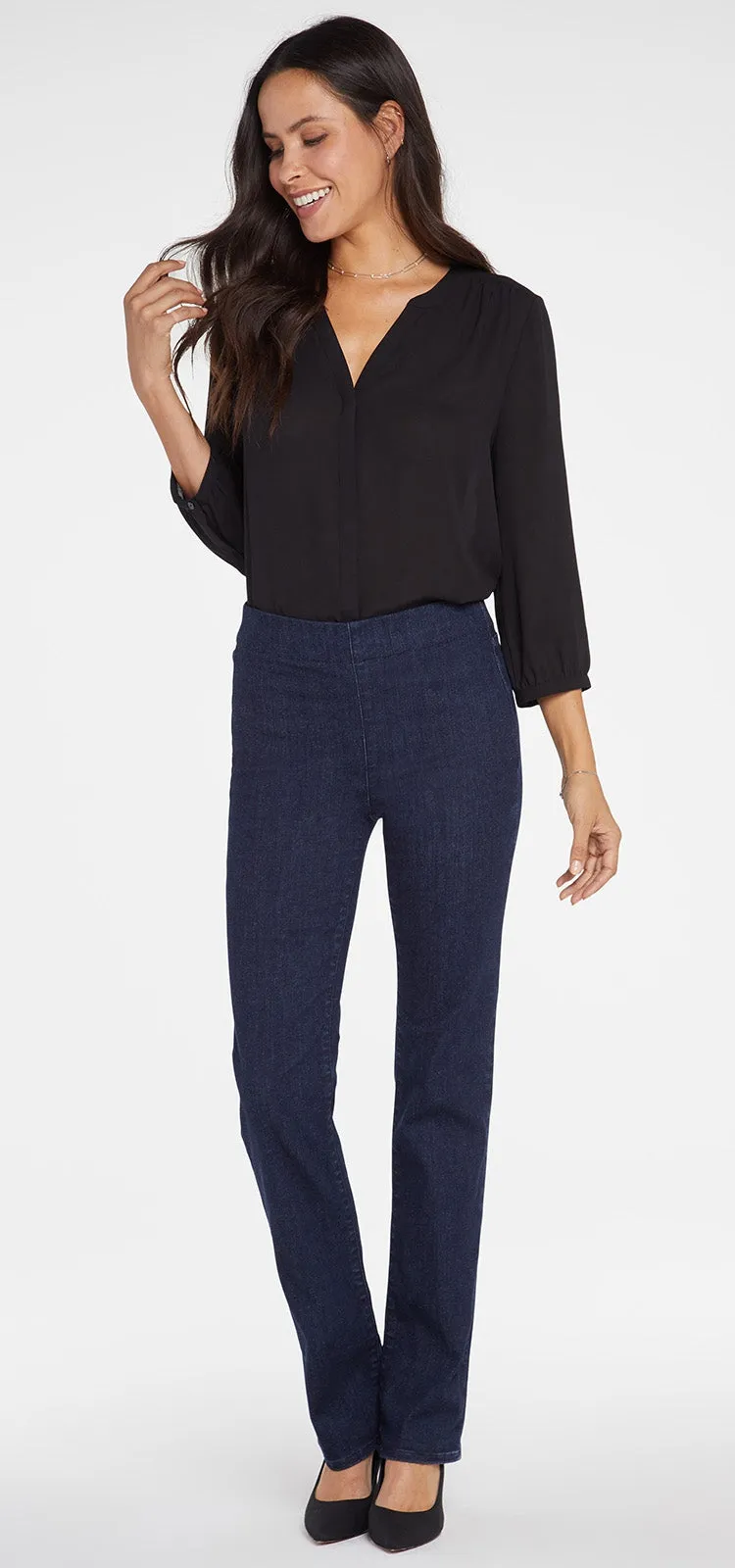 Marilyn Straight Pull-On Jeans Medium Blue SpanSpring™ Denim | Langley